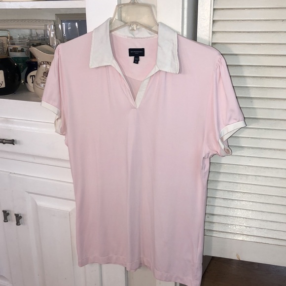 Burberry Golf Novo Check Plaid Collar Soft Pink White trim. Course 2 cocktails! - Picture 9 of 17